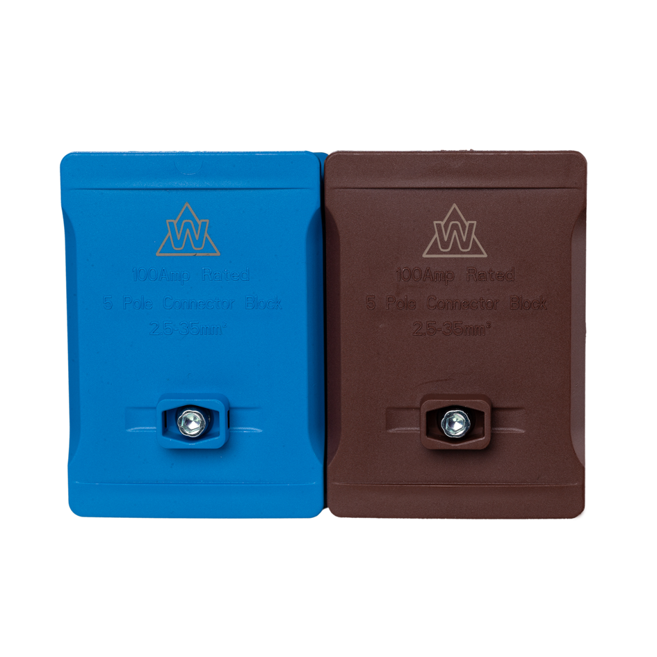 5 Way 100A Terminal Block – Blue