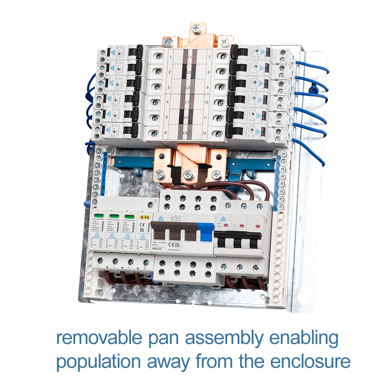 125A 3 Phase Distribution Board – 8 Way (WTPN08-125SP)