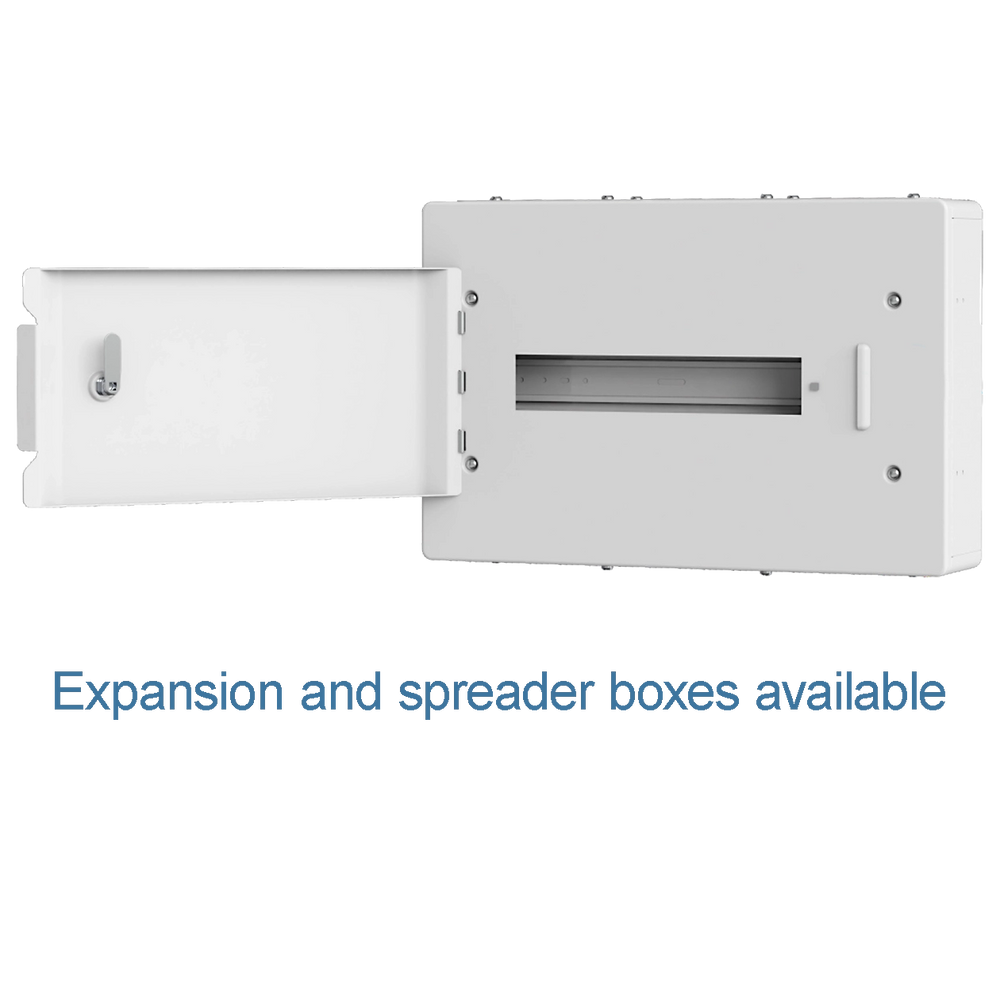 A white 3 Phase Distribution Board Spreader Box, typically used in electrical installations to spread out conductors.