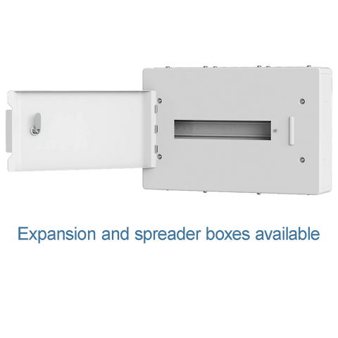 A white 3 Phase Distribution Board Spreader Box, typically used in electrical installations to spread out conductors.