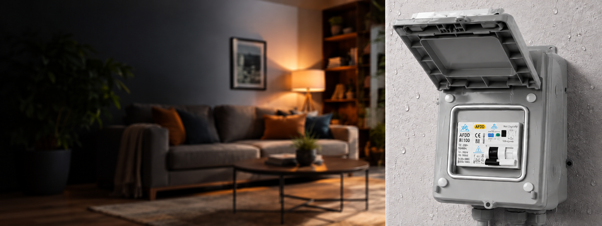 Arc fault detection consumer unit in a home interior