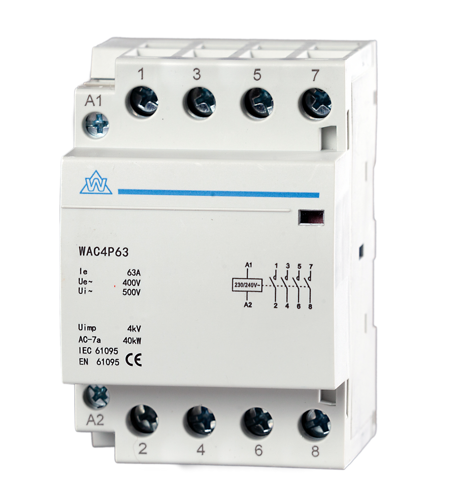 Modular Contactor Assembly 4 Pole Modular Contactor – 25 A (WAC4P25) | Power & Data UK