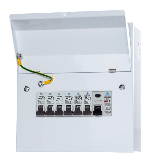 6 Useable way Consumer Units C/W RCD and 6 MCBs of your choice