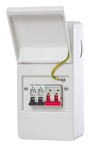 IP40 Metal Garage Unit – 100A Main Switch + 6A & 16A MCB (WMMS/616)