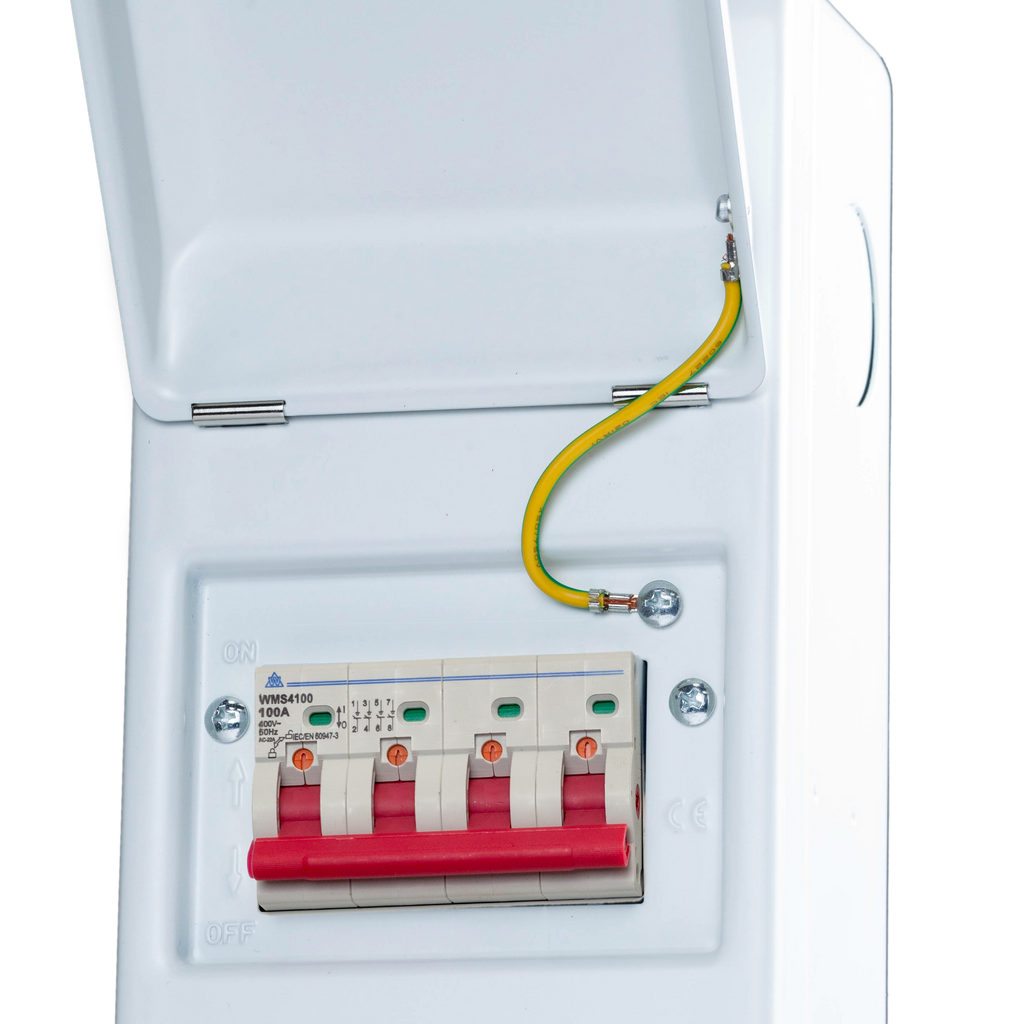 4 Pole Main Switch in 4 Way Metal Enclosure (WMCU44100)